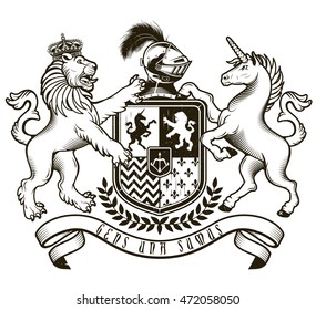 Coat of arms of  Knight. Vector Illustration.