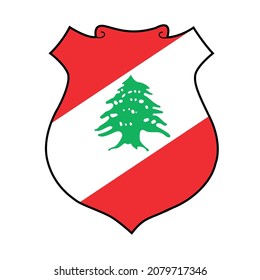 Escudo de armas del Líbano. Ilustración vectorial plana