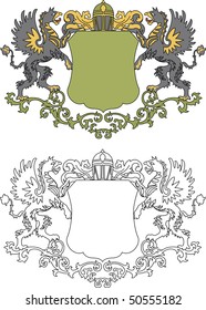 coat of arms in line and colored