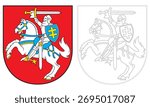 Coat Of Arms Of Lithuania Vector Illustration