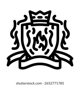 coat arms luxury medieval heraldry line icon vector. coat arms luxury medieval heraldry sign. isolated contour symbol black illustration