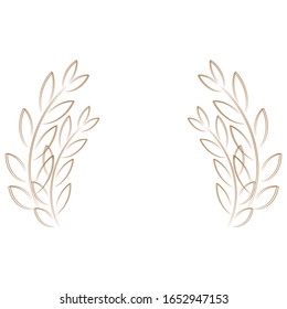 Coat of arms made of plants, leaves in gold