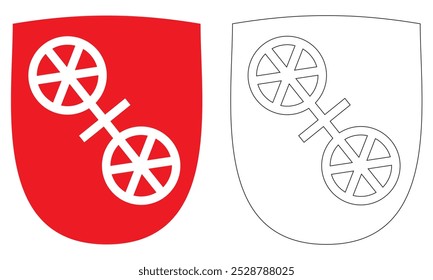 Coat Of Arms Of Mainz, Germany Vector Illustration

