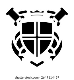 coat arms medieval heraldry glyph icon vector. coat arms medieval heraldry sign. isolated symbol illustration