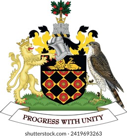 Coat of arms of the METROPOLITAN BOROUGH OF WIGAN, GREATER MANCHESTER