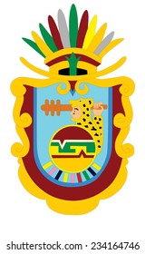 Coat of arms of Mexican state of Guerrero; isolated on white background. Vector design.