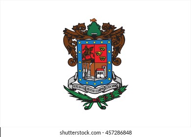 Coat of arms of Mexican state of Michoacan; isolated on white background.