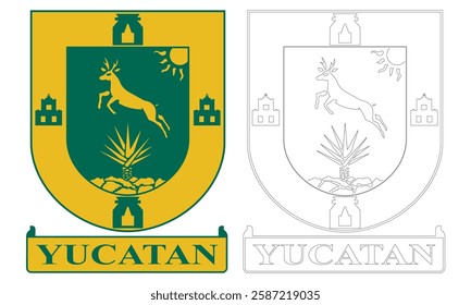 Coat Of Arms Of Mexican State Of Yucatan Vector Illustration
