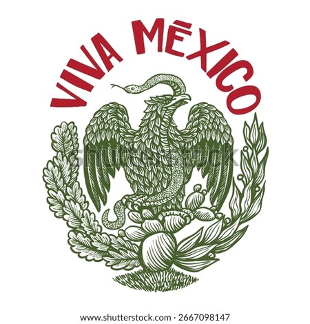 Coat of arms of Mexico, Mexican eagle, eagle with snake.
