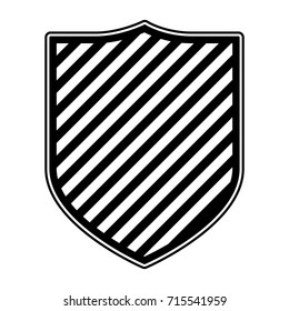 coat of arms monochrome and striped vector illustration