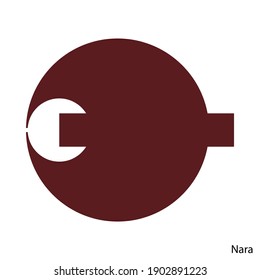 Coat of Arms of Nara is a Japan prefecture. Vector heraldic emblem