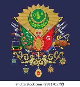 Coat of Arms of the Ottoman Empire. My sister;Signature of Sultan Abdülhamit Han