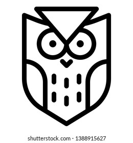 Coat of arms of an owl icon. Outline coat of arms of an owl vector icon for web design isolated on white background