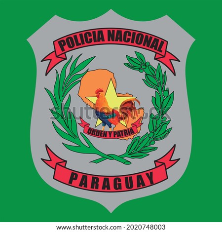 Coat of arms of the Paraguay Police, vectorized coat of arms. National Police of Paraguay