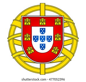 Coat of arms of Portugal, vector illustration