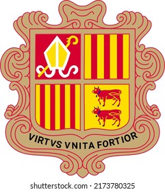 Escudo de armas del Principado de Andorra.escudo de armas de andorrano