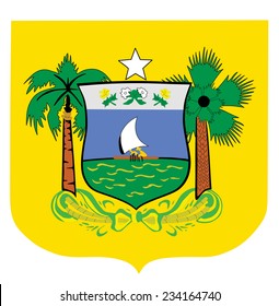 Coat of arms of Rio Grande do Norte Flag, Brazil. Vector design. 