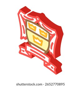 coat arms royal medieval heraldry isometric icon vector. coat arms royal medieval heraldry sign. isolated symbol illustration