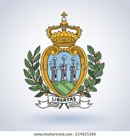 coat of arms of San Marino, vector illustration