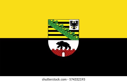 Coat of arms of Saxony Anhalt flag vector illustration isolated. Germany state. Sachen Anhalt flag. Province in Germany is a landlocked federal state. Europe state territory in EU.