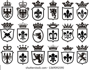 Coat of Arms set heraldic element.Vector