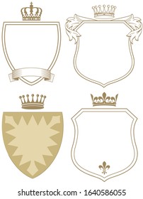 Coat of arms with shield and crown