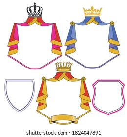 Coat of arms shield icons illustration - vector illustration