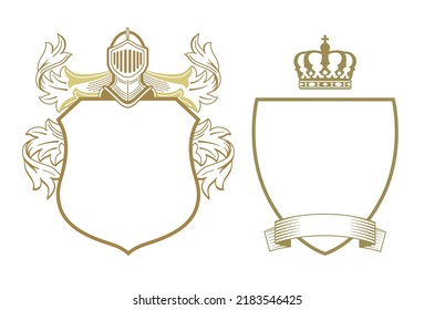Coat of arms shield icons illustration 