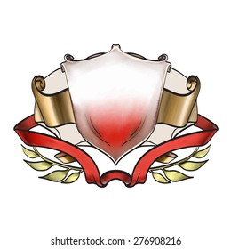 coat of arms shield logo template, vector, vintage Ã?Â?Ã?Â  with space for text