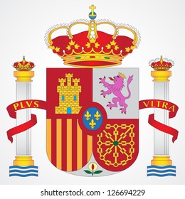 Coat of arms of Spain isolated on white background