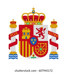 Coat of arms of Spain in modern flat style, vector illustration isolated on white background