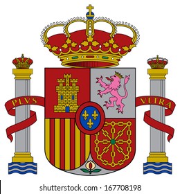 Coat of arms of Spain. Vector.  Accurate dimensions, elements proportions and colors. 