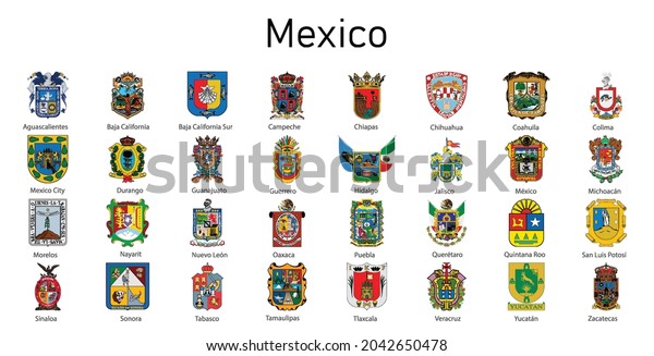 Coat Arms State Mexico All Mexican Stock Vector (Royalty Free ...
