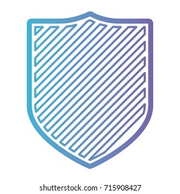 coat of arms with striped in color gradient silhouette from purple to blue vector illustration