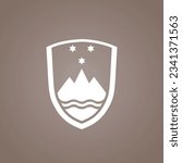 Coat of arms - symbol from the flag of Slovenia in a single color line version.