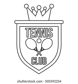 Coat of arms of tennis club icon. Outline illustration of coat of arms of tennis club vector icon for web