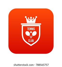 Coat of arms of tennis club icon digital red for any design isolated on white vector illustration