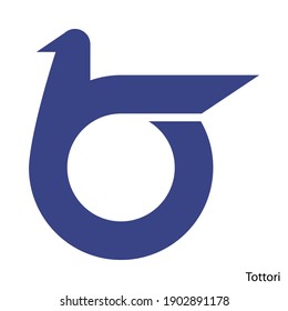 Coat of Arms of Tottori is a Japan prefecture. Vector heraldic emblem