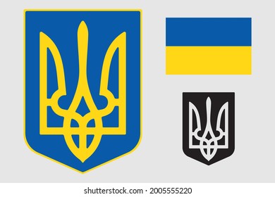 The Coat Of Arms Of Ukraine. Flag