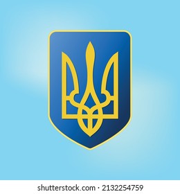 Coat of arms of Ukraine. State emblem, national ukrainian emble. Vector illustration 