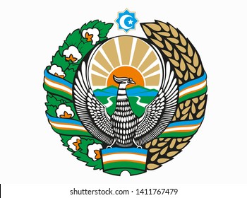 Coat of arms of Uzbekistan vector illustration eps10