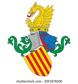 Coat of arms of Valencian Community is an autonomous community of Spain. Vector illustration