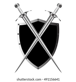 coat of arms vector shield and swords for different designs.