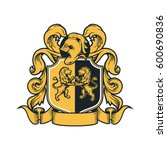Coat Arms Vintage Knight Royal Family Crest Heraldic Emblem Shield 