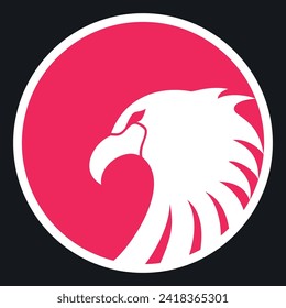 Coat of arms with a white eagle on a red circle background
