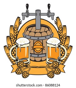coat with a barrel of beer