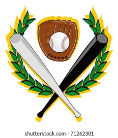 Coat of baseball with black and white bats