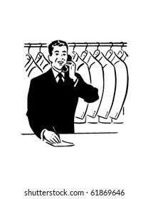 Coat Check Clerk - Retro Clip Art