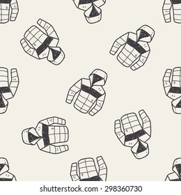 Coat doodle seamless pattern background