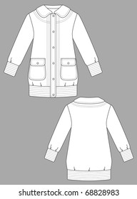 Coat female with long sleeves and pockets